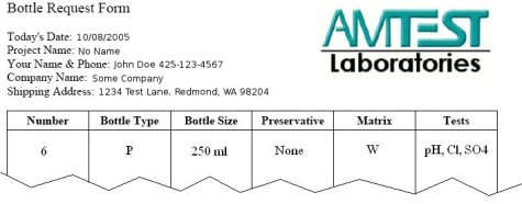 Bottle Form Request Sample